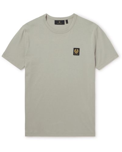 Belstaff Logo-appliquéd Cotton-jersey T-shirt - Gray