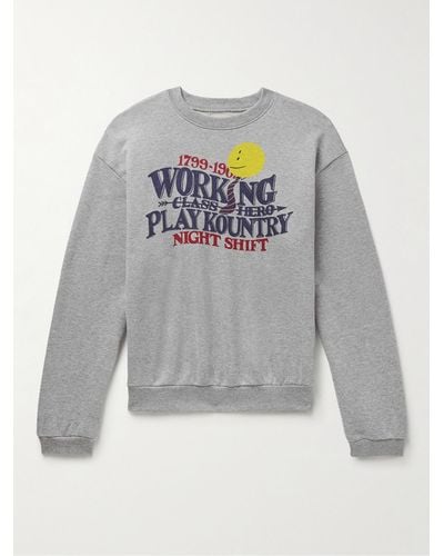 Kapital Sweatshirt aus Baumwoll-Jersey mit Print - Grau