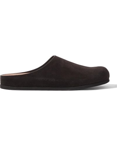 Common Projects Logo-debossed Suede Clogs - Black