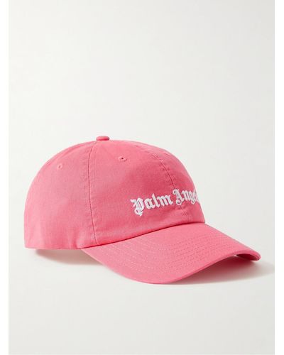 Palm Angels Logo-embroidered Cotton Cap Pink