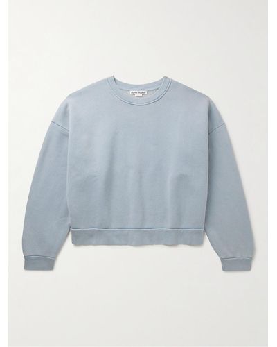 Acne Studios Fester Sweatshirt aus Baumwoll-Jersey in Stückfärbung - Blau