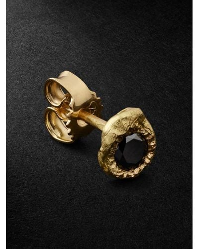 Elhanati Iman einzelner Ohrring aus Gold mit geschwärztem Diamanten - Schwarz