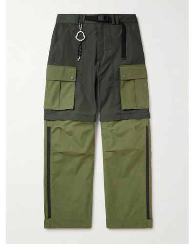 Moncler Genius Pharrell Williams Straight-leg Belted Convertible Shell Trackpants - Green