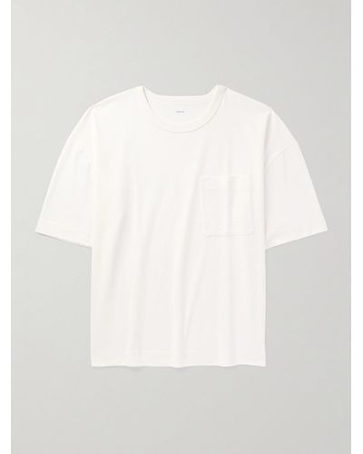 Lemaire Oversized-T-Shirt aus Jersey aus einer Baumwoll-Leinenmischung - Weiß