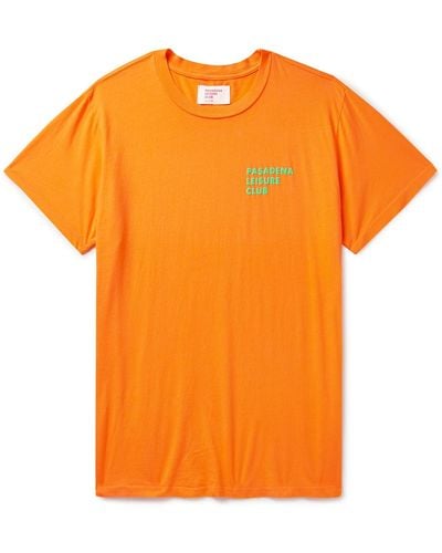 Pasadena Leisure Club Logo-print Cotton-jersey T-shirt - Orange