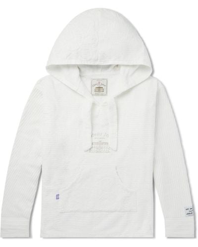 GALLERY DEPT. Beach Baja Embroidered Recycled Cotton-terry Hoodie - White