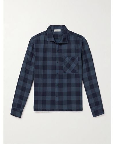 Save Khaki Checked Cotton-flannel Shirt - Blue