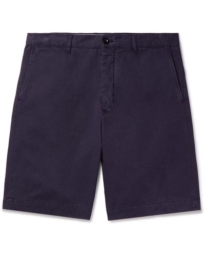 MR P. Garment-dyed Cotton-twill Bermuda Shorts - Blue