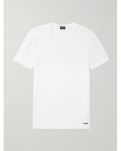 ZEGNA Stretch-cotton Jersey T-shirt - White