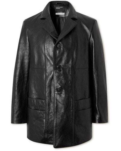 Enfants Riches Deprimes Go To Dallas And Take A Left Distressed Paneled Leather Jacket - Black