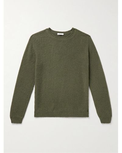 Boglioli Pullover aus einer gebürsteten Woll-Kaschmirmischung - Grün