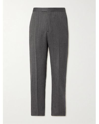 Favourbrook Westminster Straight-leg Striped Wool Pants - Grey