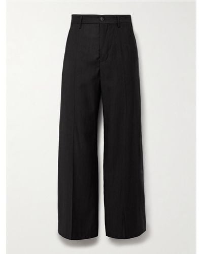 Our Legacy Sailor Wide-leg Crinkled-twill Trousers - Black