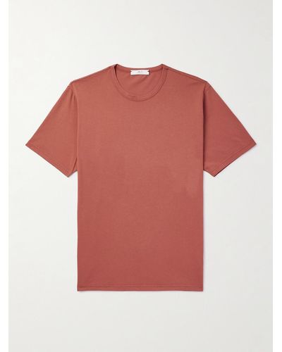 MR P. T-shirt in jersey di cotone biologico tinta in capo - Rosso