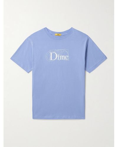 Dime Ratio Logo-print Cotton-jersey T-shirt - Blue
