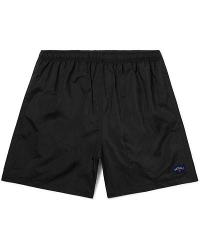 Noah Straight-leg Mid-length Logo-appliquéd Swim Shorts - Black