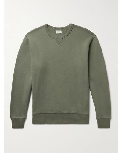 Hartford Garment-dyed Cotton-jersey Sweatshirt - Green