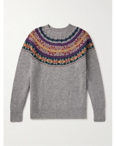 Howlin' Fragments of Light Pullover aus Wolle mit Fair-Isle-Muster - Grau