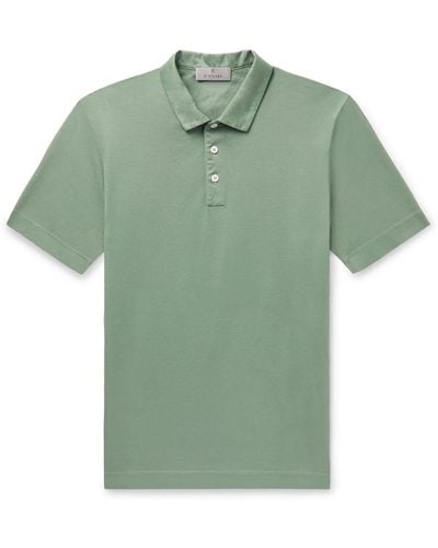 Canali Slim-fit Cotton-piqué Polo Shirt - Green