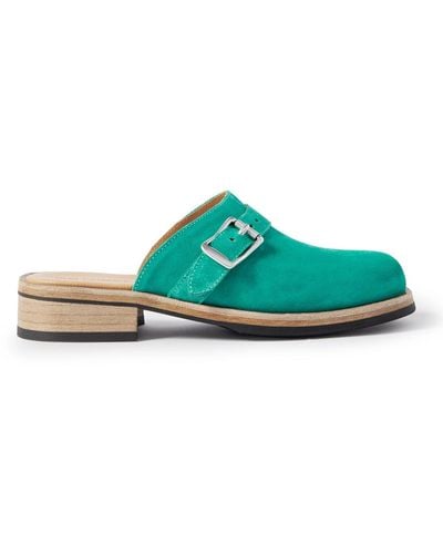 Our Legacy Camion Suede Mules - Green