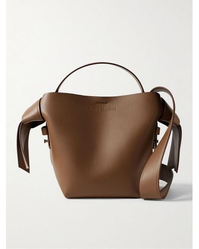 Acne Studios Musubi Mini Knotted Leather Messenger Bag - Brown
