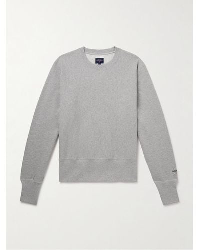 Noah Logo-embroidered Cotton-jersey Sweatshirt - Grey