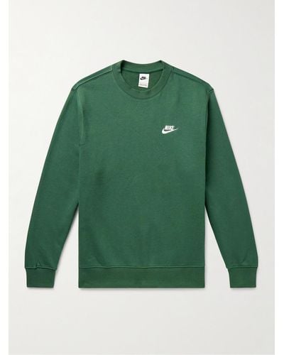 Nike Felpa in Tech Fleece di misto cotone con logo ricamato Sportswear Club - Verde