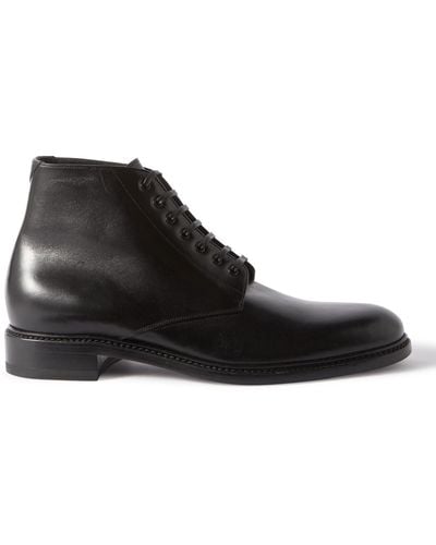 Saint Laurent Army Leather Desert Boots - Black
