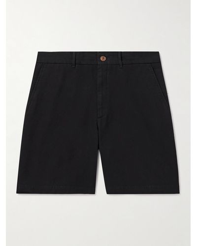 Brunello Cucinelli Straight-leg Cotton-twill Bermuda Shorts - Black