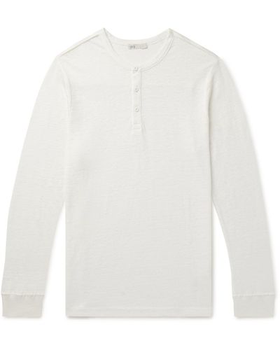 Onia Linen-jersey Henley T-shirt - White