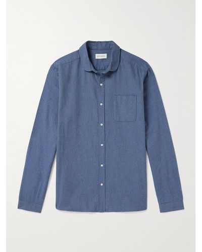 Oliver Spencer Abingdon Penny-collar Cotton Shirt - Blue