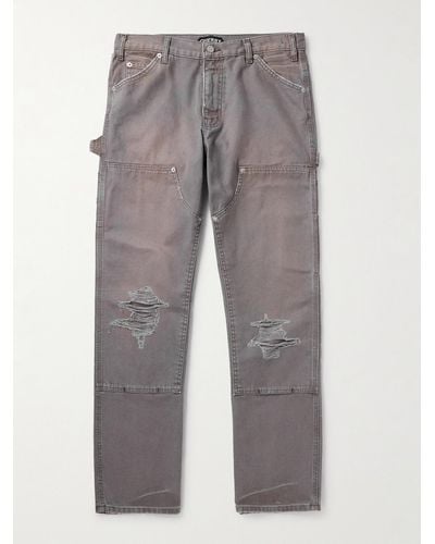 CHERRY LA Gerade geschnittene Jeans in Distressed-Optik - Grau