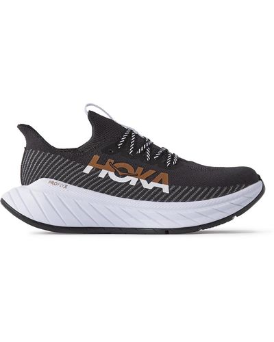 Hoka One One Carbon X3 Rubber-trimmed Mesh Running Sneakers - Blue
