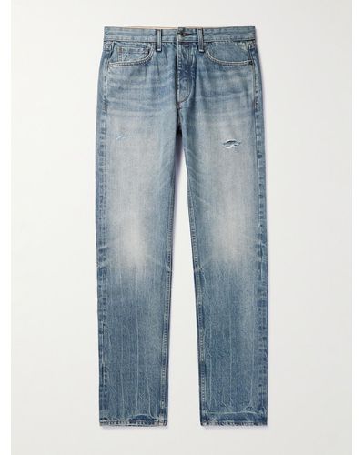 Rag & Bone Slim-fit Straight-leg Distressed Jeans - Blue