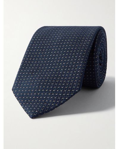 Brioni 8cm Metallic Silk-blend Jacquard Tie - Blue