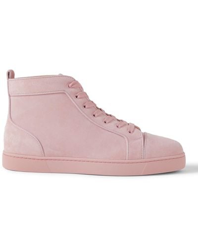 Christian Louboutin Louis Suede High-top Sneakers - Pink