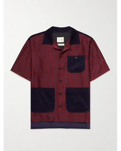 Nicholas Daley Aloha Camp-collar Jacquard And Cotton-corduroy Shirt - Multicolour