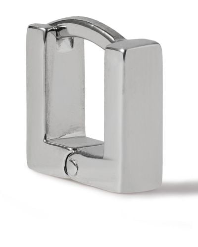 Miansai Scatola Huggie Logo-engraved Sterling Silver Single Hoop Earring - Gray