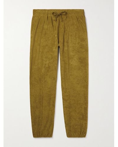Vilebrequin Play Tapered Cotton-blend Terry Trousers - Green