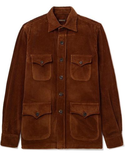 Rubinacci Sahariana Cotton-corduroy Field Jacket - Brown