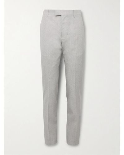 Ami Paris Slim-fit Tapered Wool Trousers - Grey