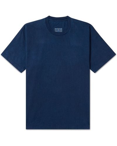 Blue Blue Japan Indigo-dyed Cotton-jersey T-shirt - Blue