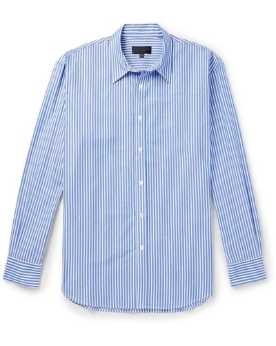 Nili Lotan Cristobal Striped Cotton-poplin Shirt - Blue