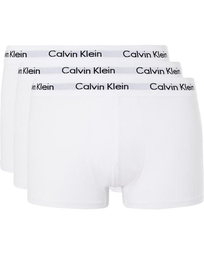 Calvin Klein Three-pack Low-rise Stretch-cotton Boxer Briefs - White
