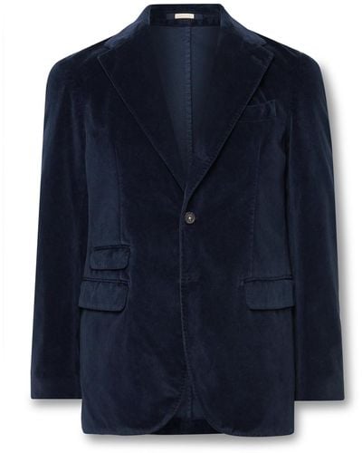 Massimo Alba Sloop Cotton-velvet Suit Jacket - Blue