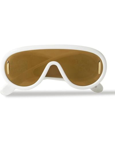 Loewe Paula's Ibiza Wave Mask Oversized D-frame Embellished Acetate Sunglasses - Natural