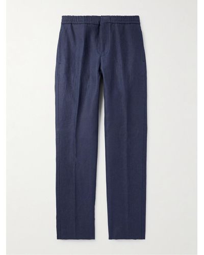 Loro Piana Schmal zulaufende Hose aus Leinen - Blau