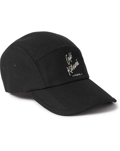 Café Kitsuné Logo-embroidered Cotton-blend Twill Baseball Cap - Black