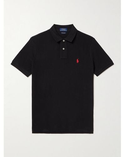 Polo Ralph Lauren Slim-fit Cotton-piqué Polo Shirt - Black