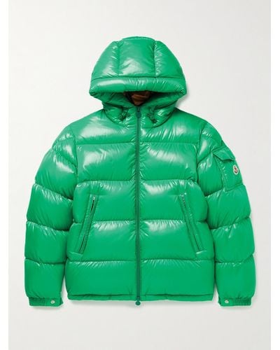 Moncler Ecrins Quilted Shell Hooded Down Jacket - Green